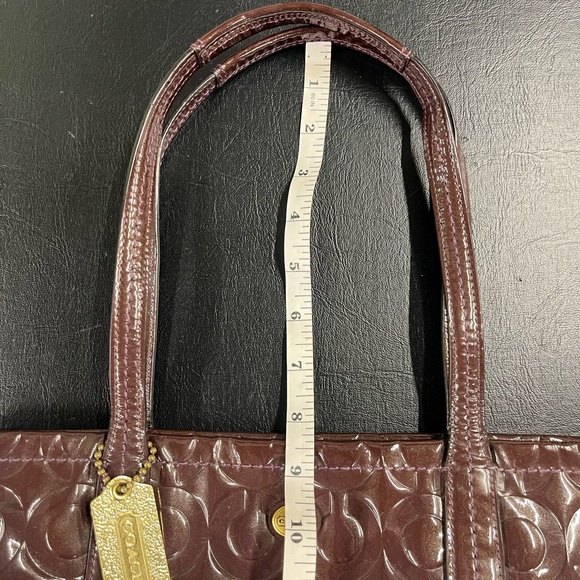 Coach Signature Patent Leather Gallery Tote - Picture 12 of 13